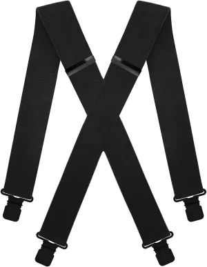2 Inch Camo Suspenders for Men Heavy Duty Clips Hunting Camoflauge Elastic Braces