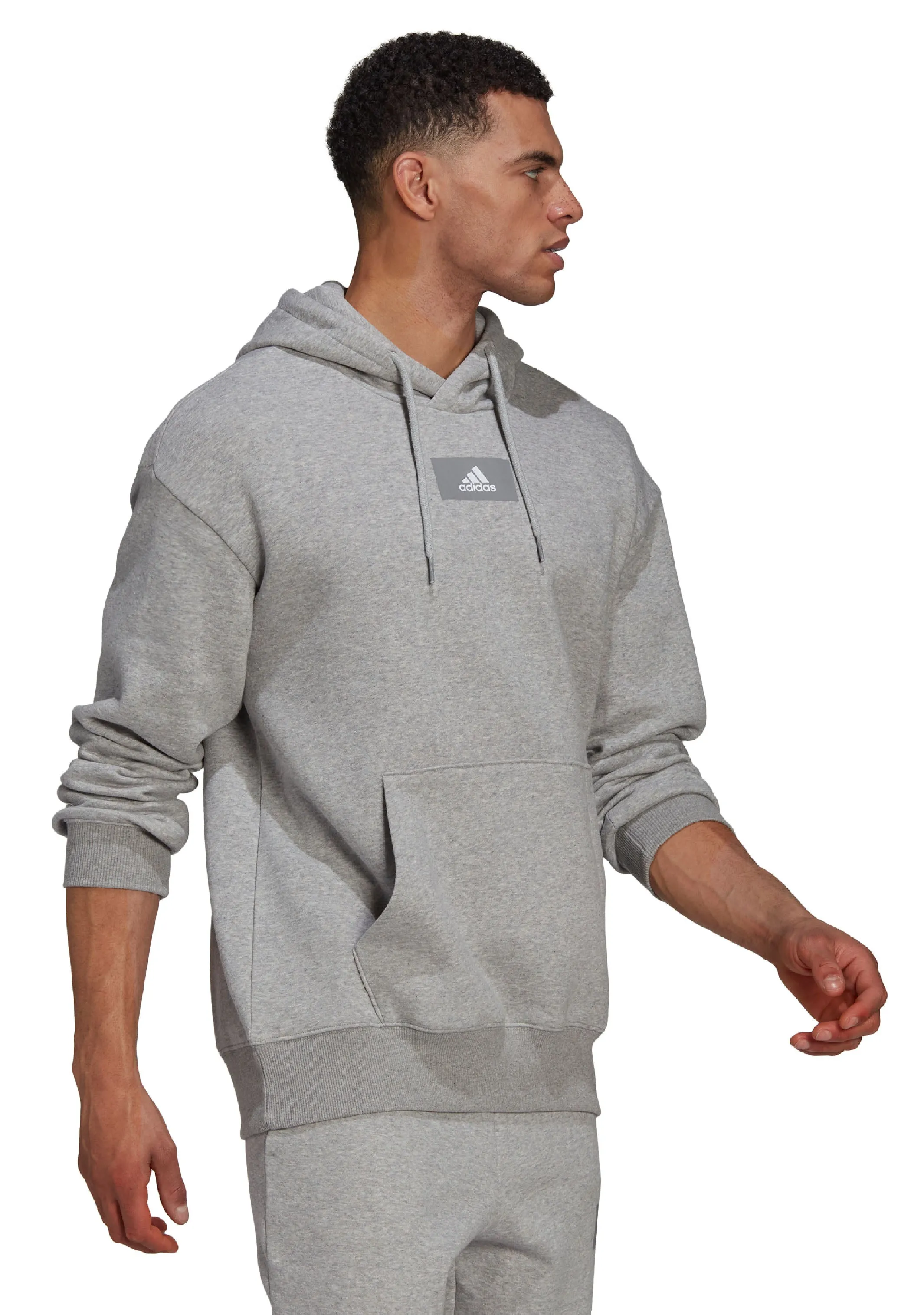 Adidas Men's Essentials Feelvivid Cotton Fleece Drop Shoulder Hoodie <BR> HK2830