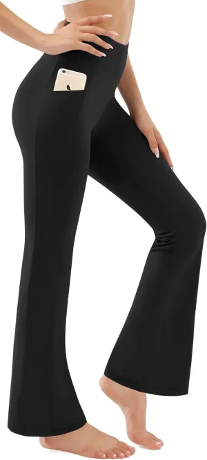 AFITNE Women's Yoga Pants Wide Leg Workout Leggings Flare Casual Lounge Pants with Pockets High Waist and Tummy Control