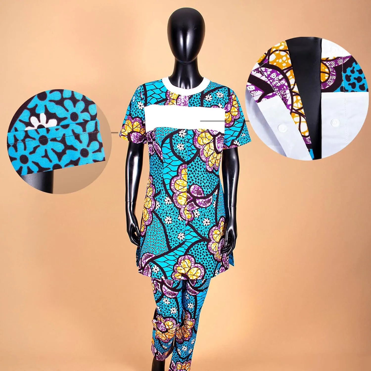 African Clothing for Women Short Sleeve Shirt and Print Pants 2 Piece Set Tracksuit Plus Size Dashiki Casual Outfit