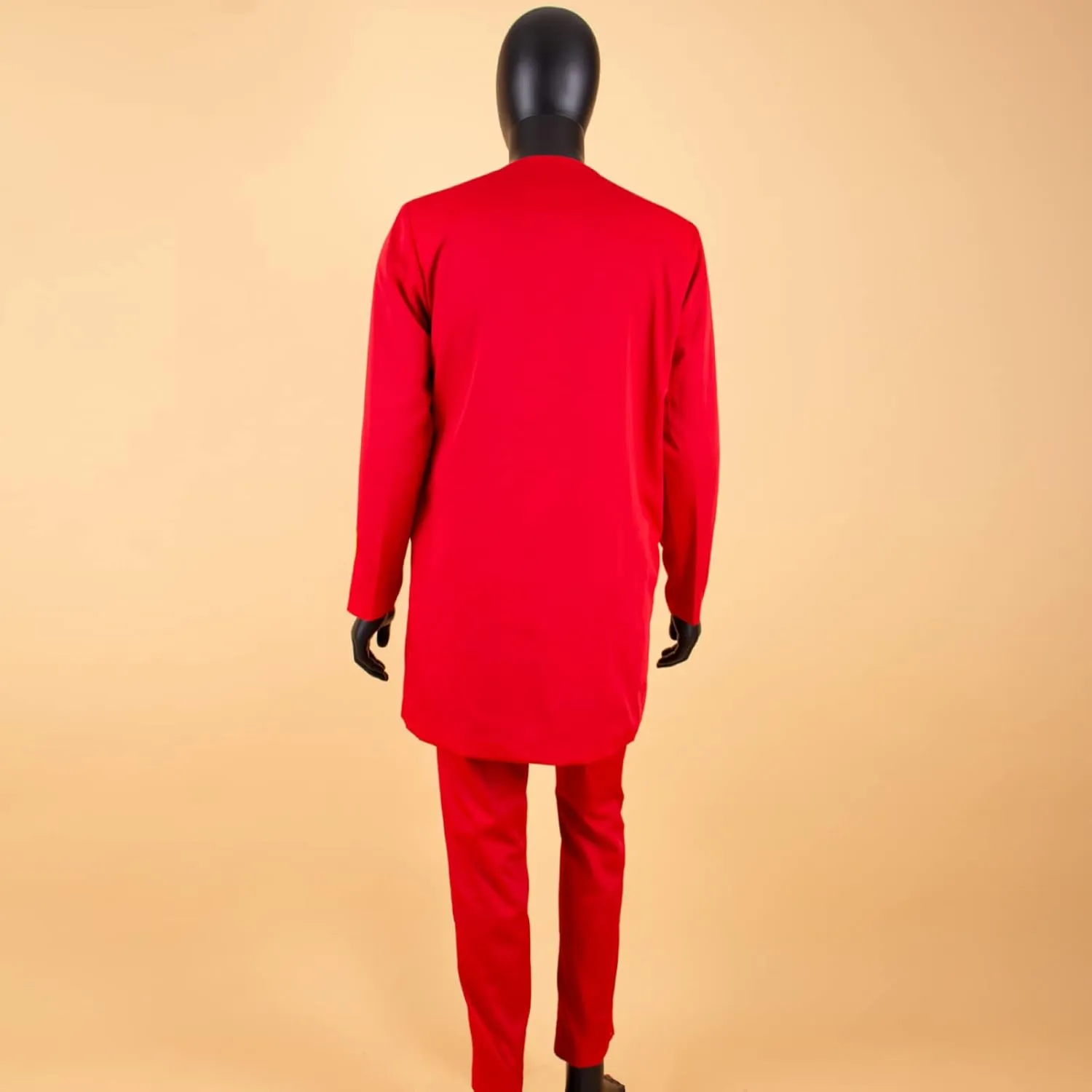 African Suits for Men Single Breasted Embroidery Jacket and Pants 2 Pieces Set Formal Outfits