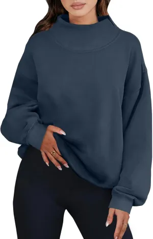 ANRABESS Womens Oversized Sweatshirts Turtleneck Pullover Long Sleeve Hoodies Tops 2024 Fall Fashion Preppy Outfits