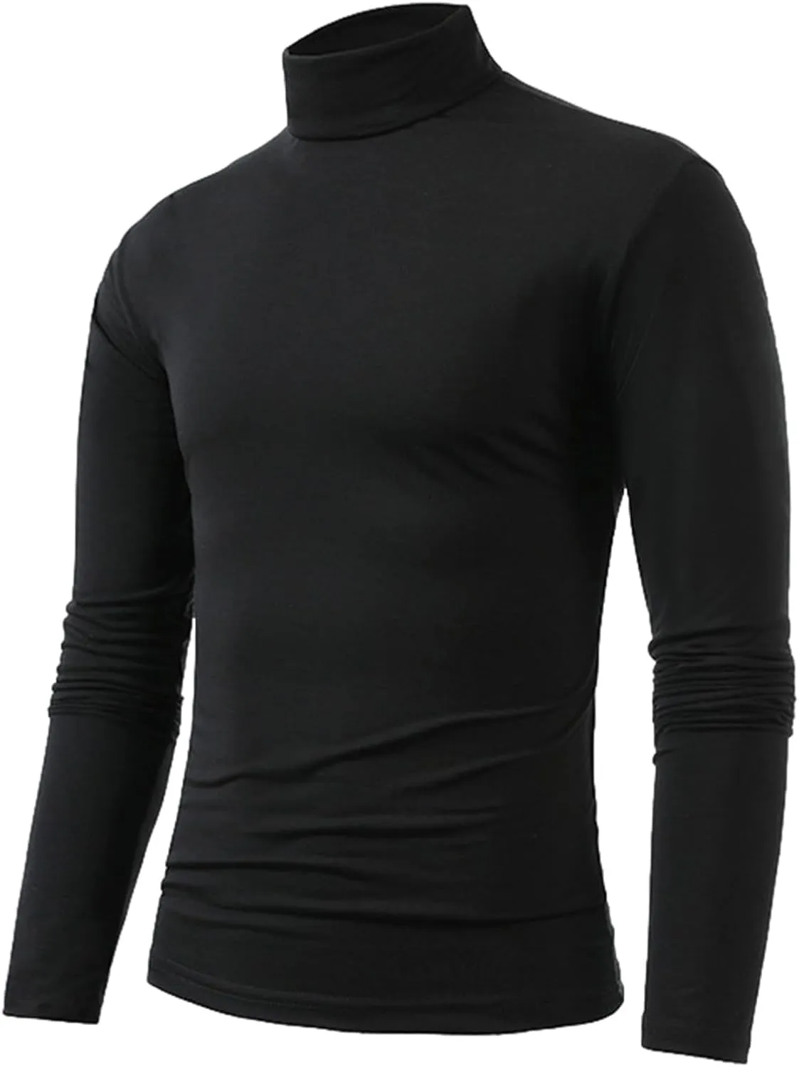 ANUFER Mens 3 Pack Long Sleeve Compression Shirts - Sports Running Base Layer Tops - Thermal Mock Neck Undershirts