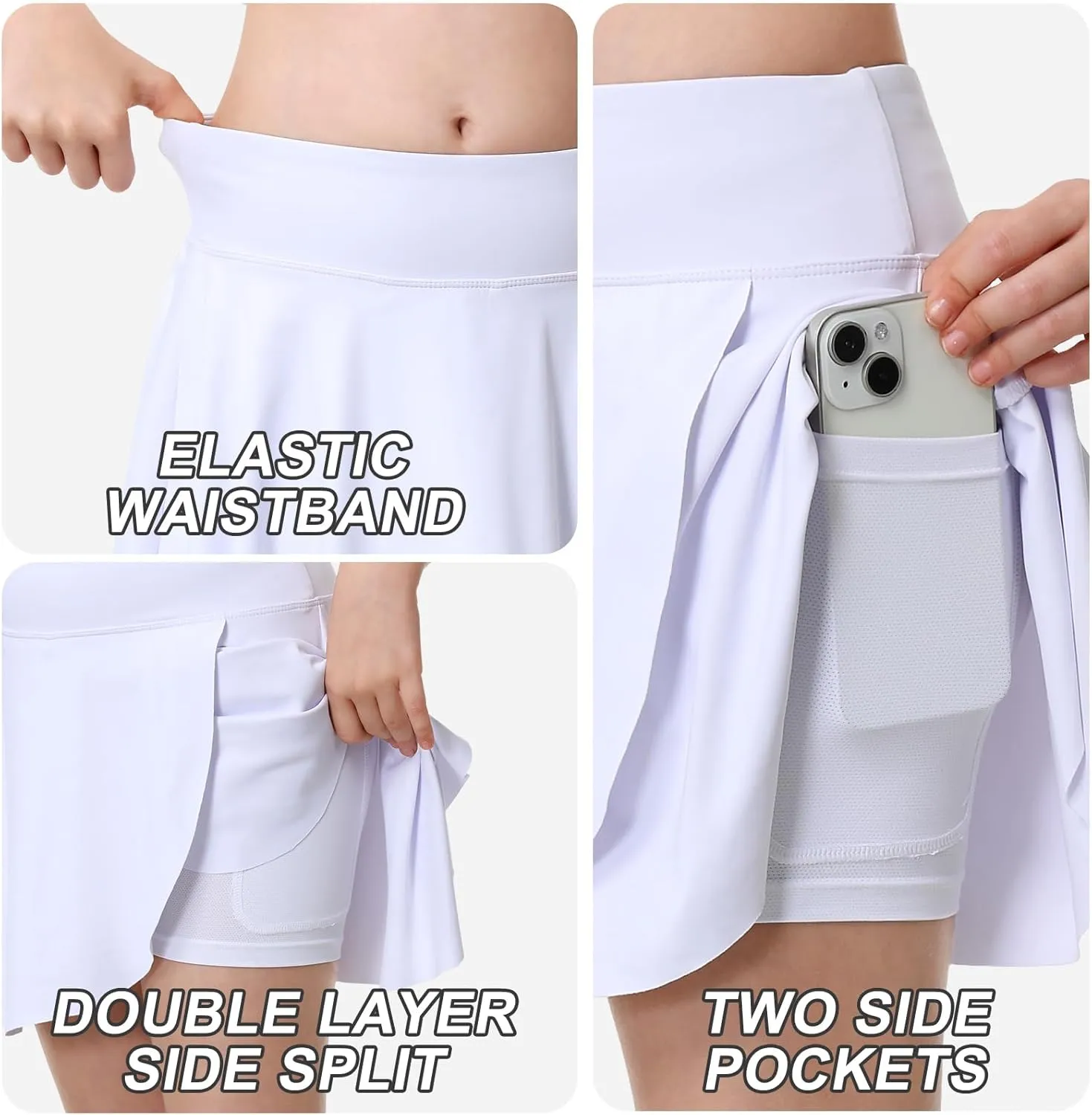 Athletic Skorts for Girls Tennis Golf Skirts with Shorts and Pockets Flowy Workout Golf Running Skirts Tie-Dye