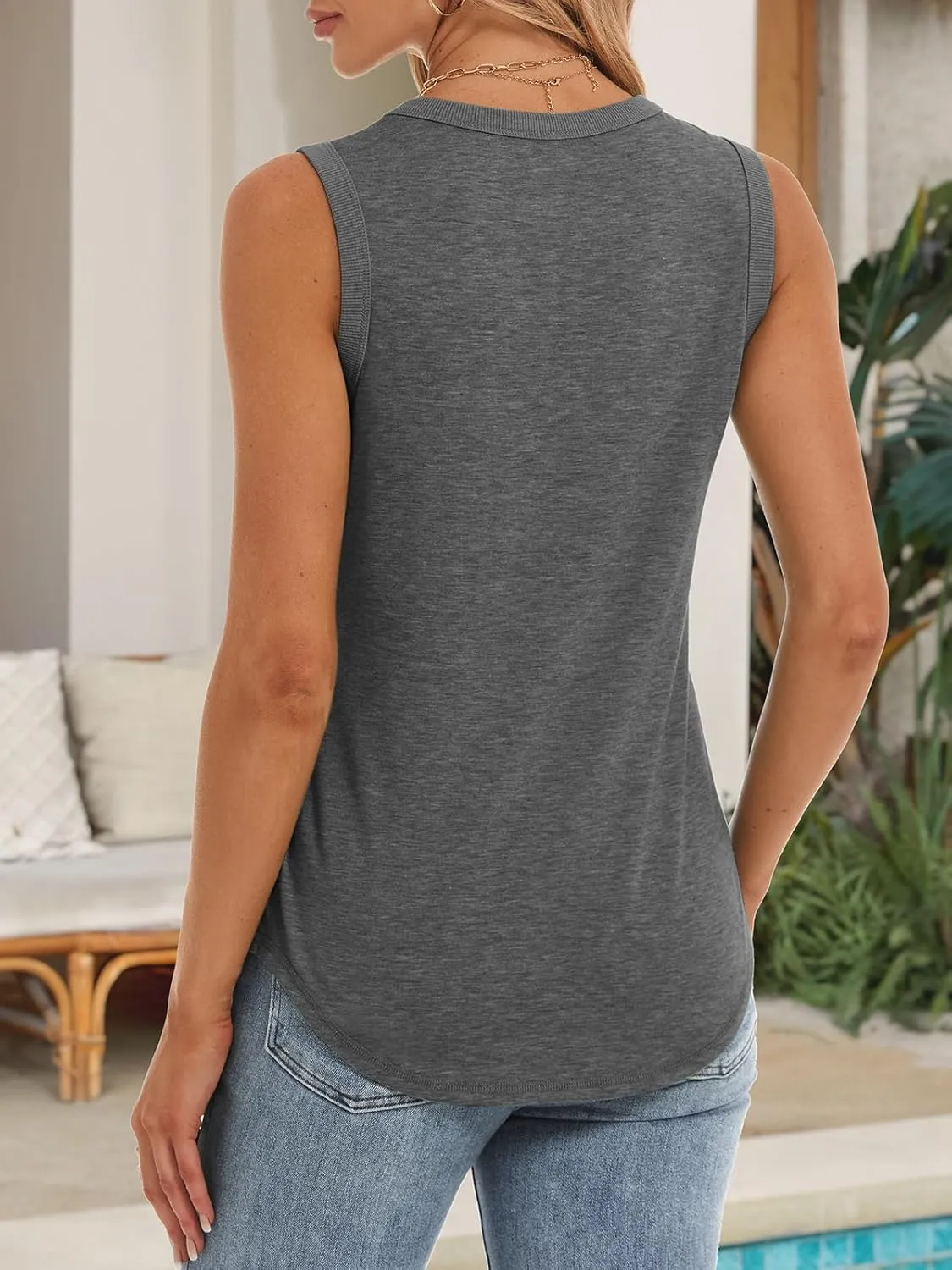 ATHMILE Womens Tank Tops Summer Spring Sleeveless Casual Cute Basic Trendy Loose Flowy Beach Shirt Vacation Outfits 2025