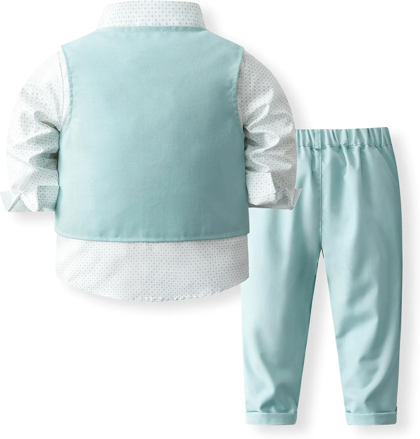 Baby Boys' 4-Piece Set with Dress Shirt, Vest, Pants, and Tie