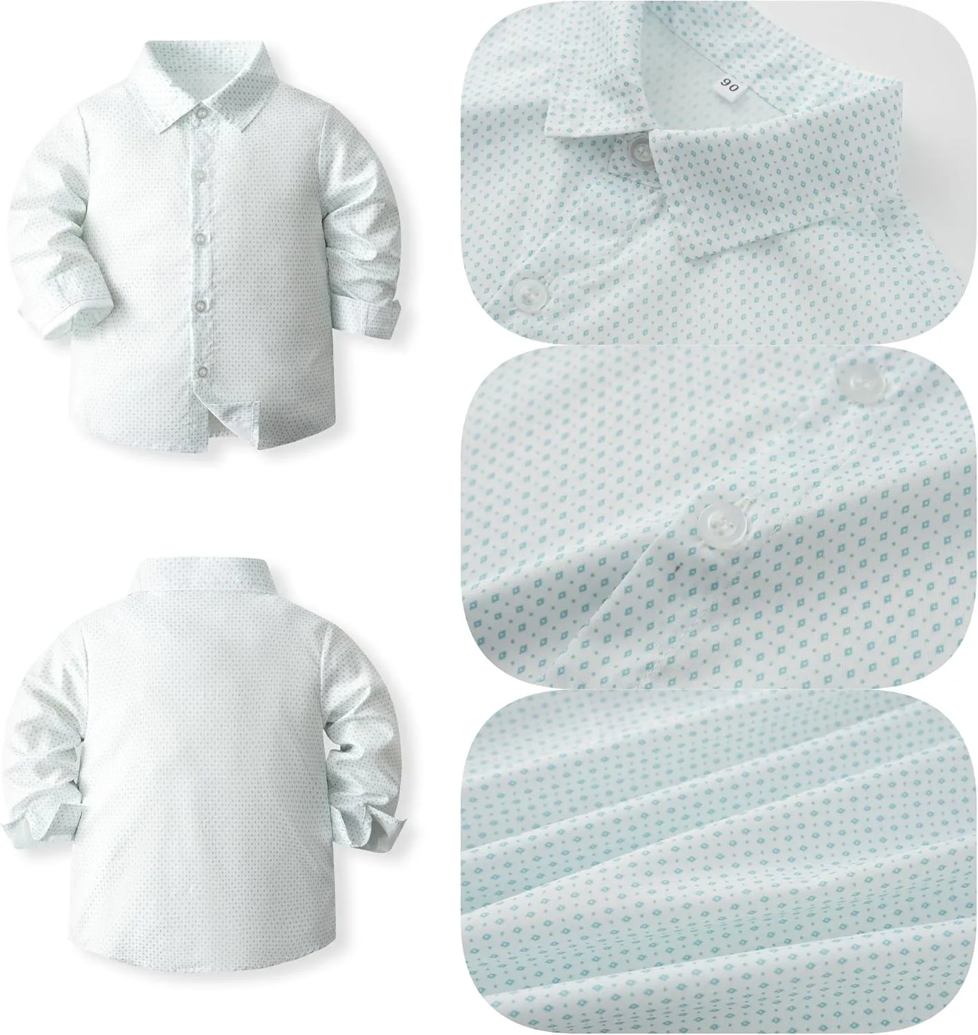 Baby Boys' 4-Piece Set with Dress Shirt, Vest, Pants, and Tie