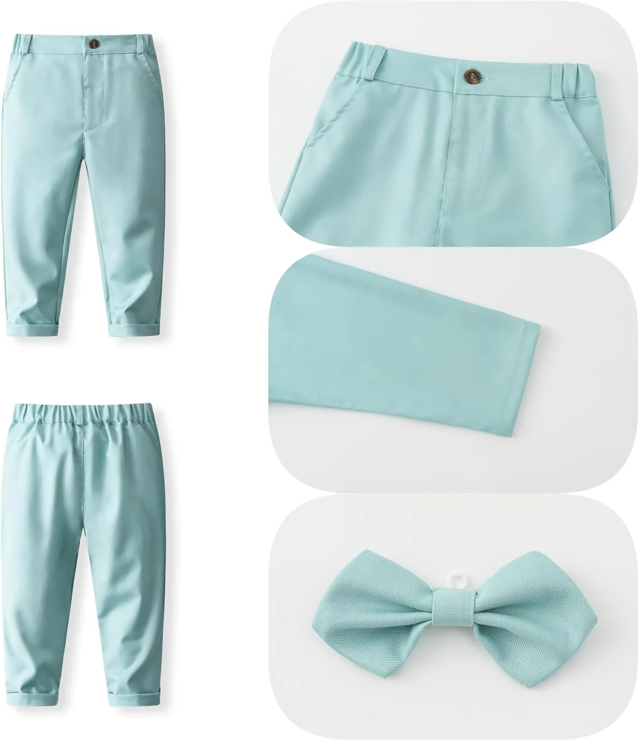 Baby Boys' 4-Piece Set with Dress Shirt, Vest, Pants, and Tie