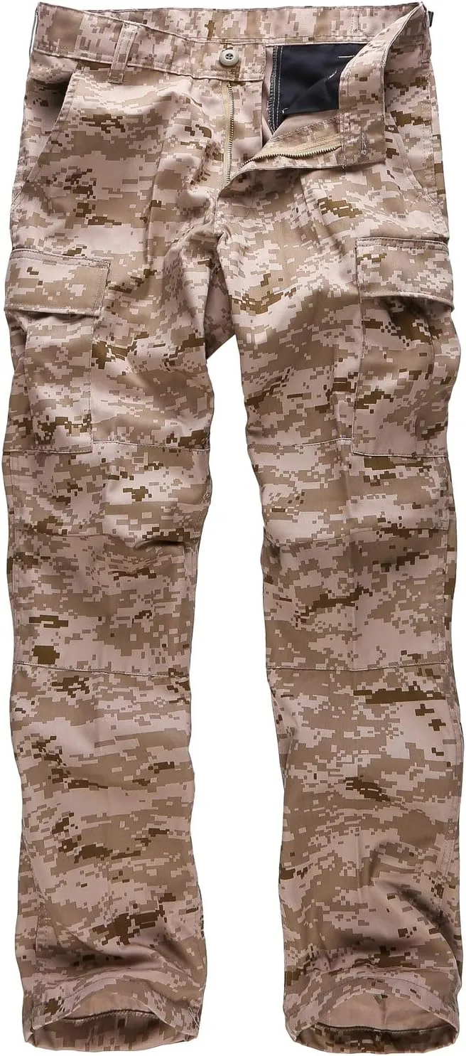 BACKBONE Mens Casual Street Fashion Camo Cargo Pants Army Combat Military BDU Pants Work Hunt Pants