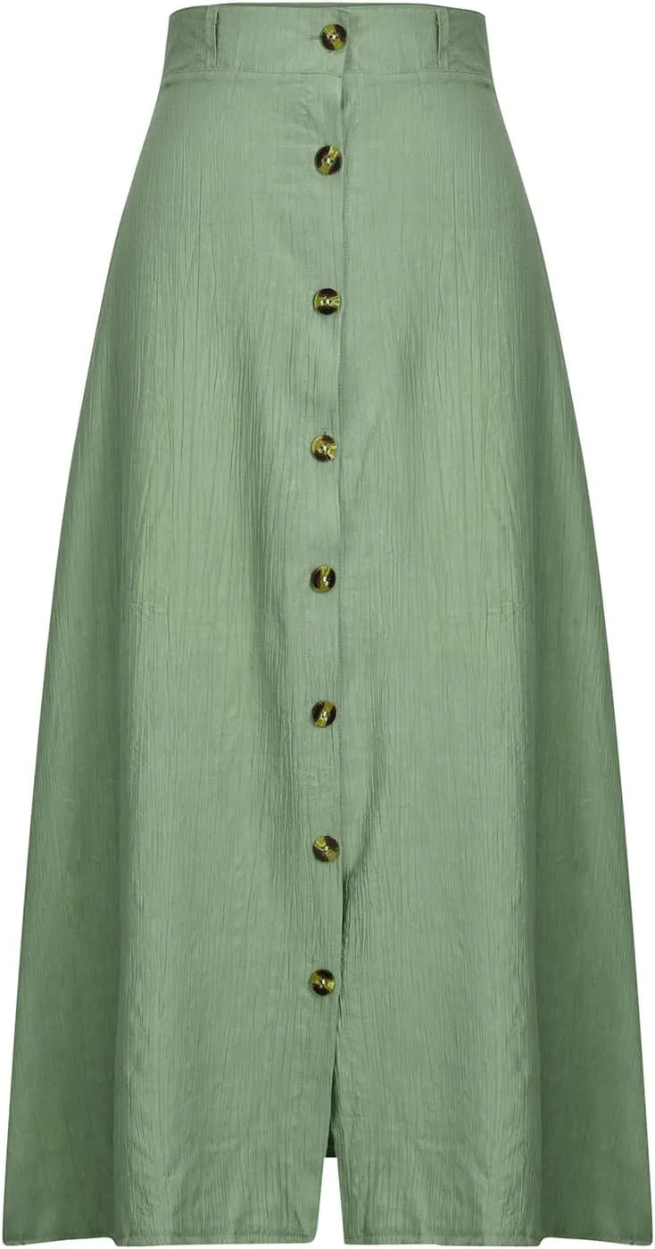 Beach Skirts for Women Lightweight Flowy Maxi Skirt Summer Casual Bohemian Holiday Skirts Trendy Resort Wear