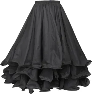 Belly Dance Skirt Halloween Tribal Chiffon Tiered Maxi Full Skirt 37.8 Inch Length