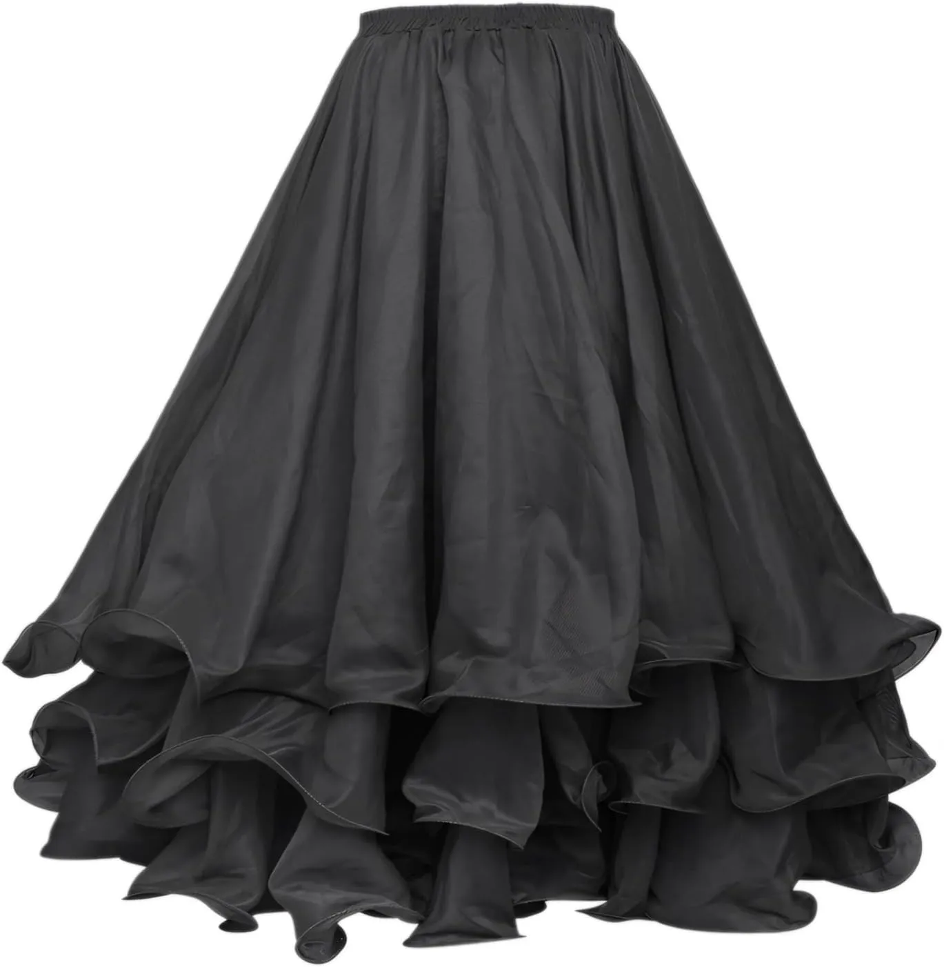 Belly Dance Skirt Halloween Tribal Chiffon Tiered Maxi Full Skirt 37.8 Inch Length