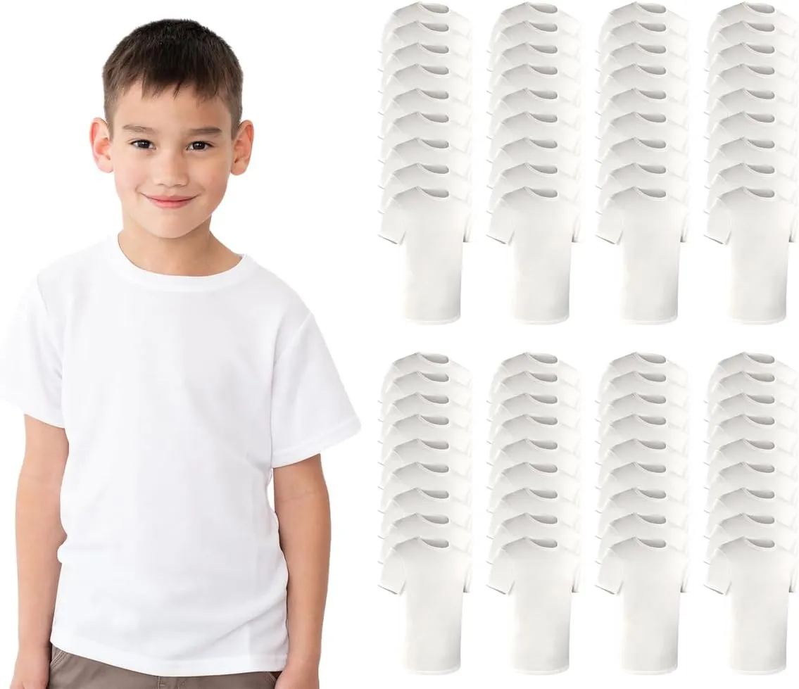 BILLIONHATS Case Pack of 432 Pieces of Boys Cotton Undershirts in Bulk, Crew Neck, Assorted Sizes S to XL - Donations Homeless Shelters Wholesale (432 Pieces White)