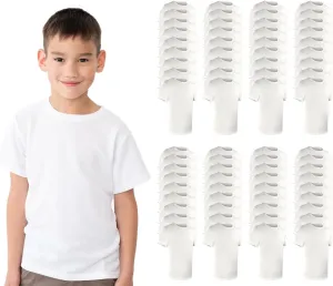 BILLIONHATS Case Pack of 432 Pieces of Boys Cotton Undershirts in Bulk, Crew Neck, Assorted Sizes S to XL - Donations Homeless Shelters Wholesale (432 Pieces White)