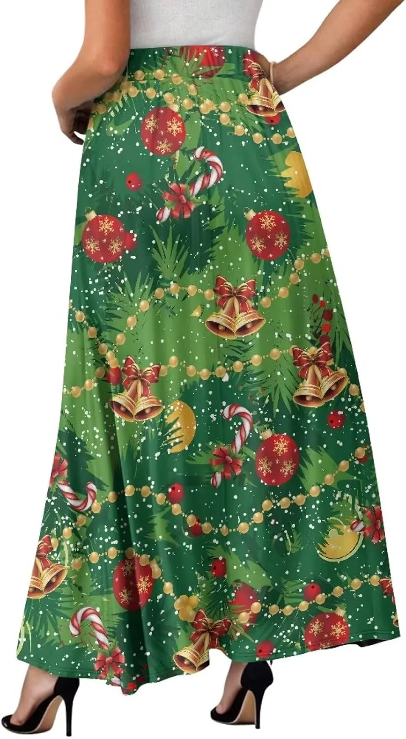 Biyejit Womens Skirt Midi Long Skirts High Waisted A Line Skirts Fall Skirts for Women Plus Size Swing Dress