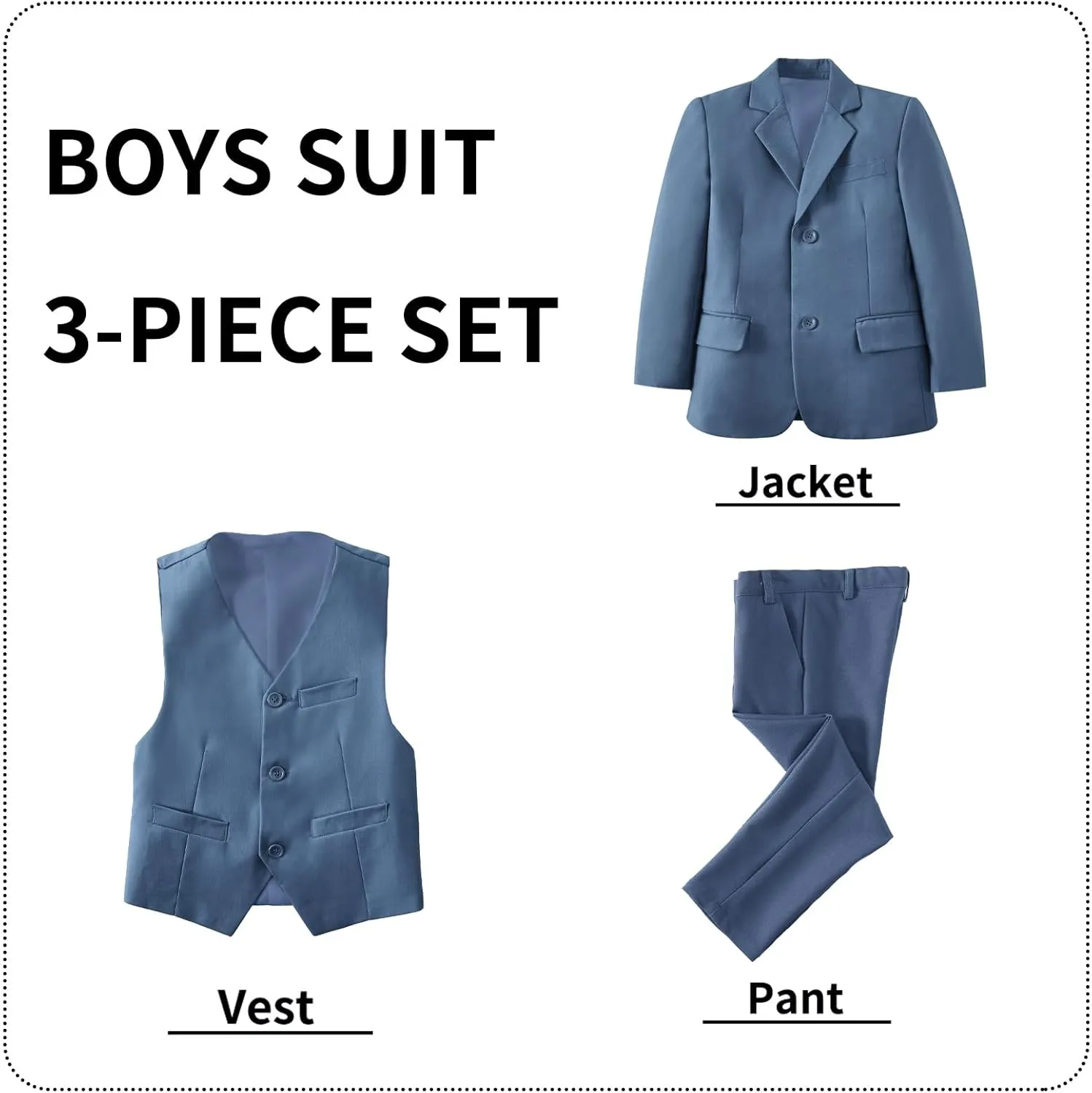 Boys' Suits Formal Tuxedo Slim Fit Boys Suit Set for Wedding Outfit Teen Boy Dress Clothes