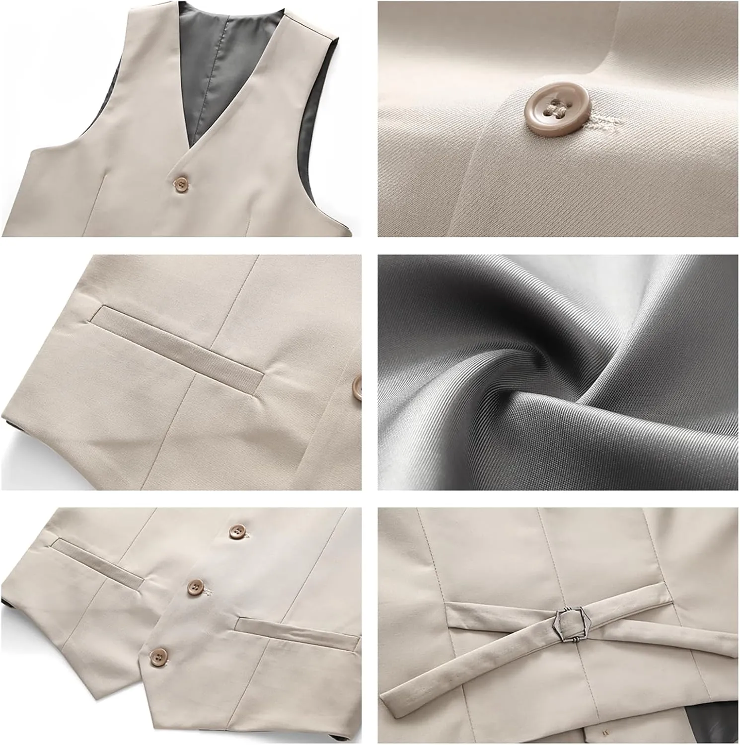 Boys Vest Suits 2 Piece Outfit Tuxedo Set for Kids Size 4-14 Formal Suit for Boys with Vest and Pants Set Slim