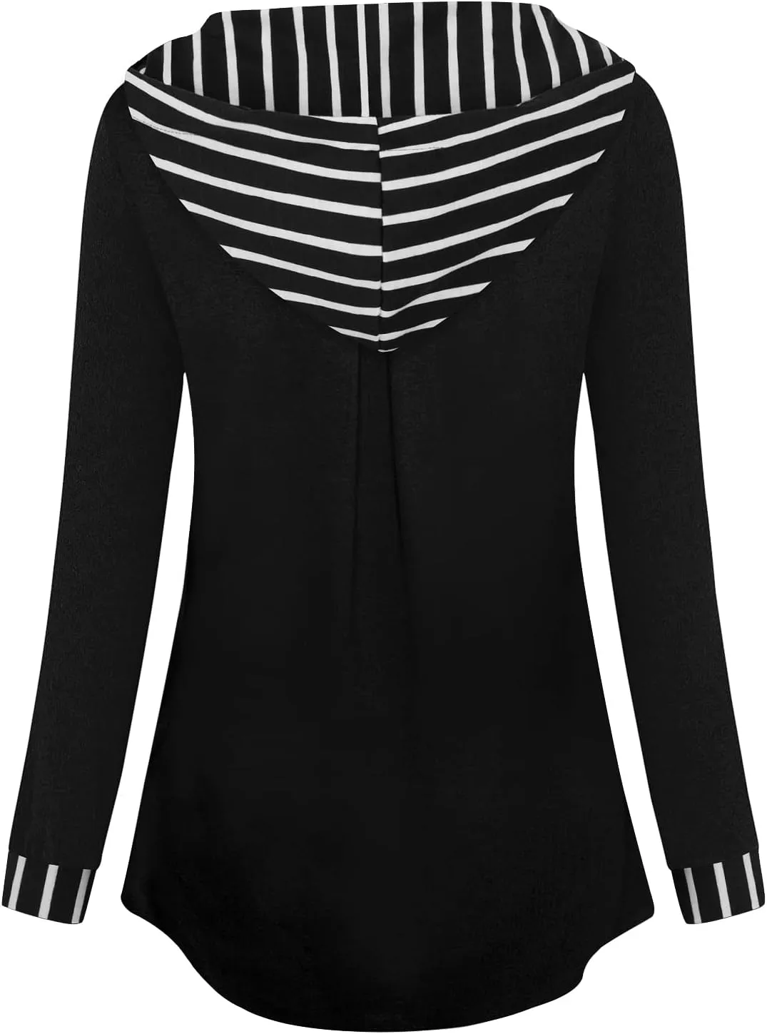 Bulotus Women's Quarter Zip Hoodies Pullover Long Sleeve Color Block Tunic Tops Drawstring Lightweight Sweatshirts