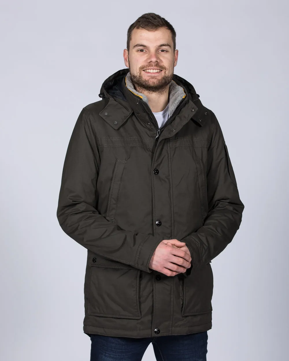 Cabano Tall Cotton Blend Coat (olive)
