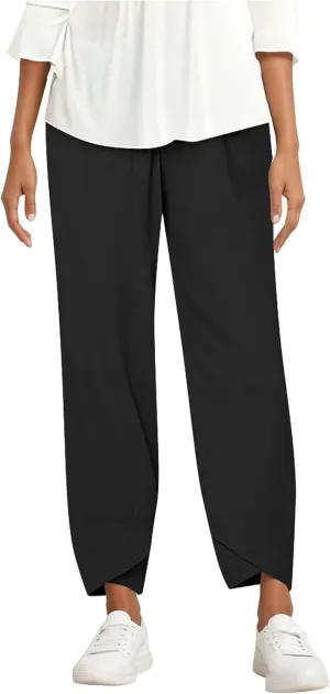 Capri Pants for Women Loose Fit Wide Leg Pants Summer Casual Cropped Pant Trendy Baggy Cotton Linen Trousers