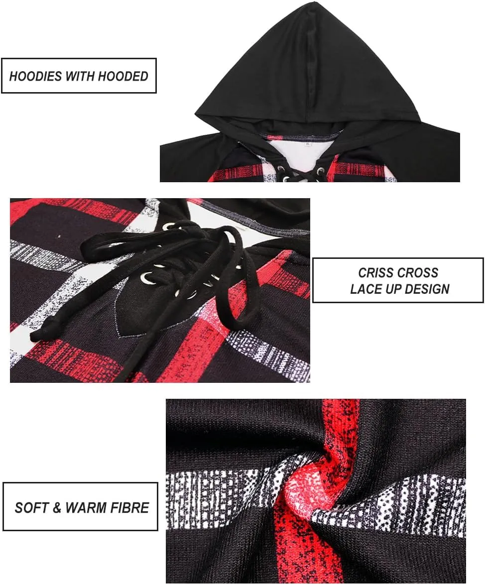 CARCOS Plus Size Hooide Women Long Sleeve Fall Pocket Hooded Sweatershirt XL-5XL