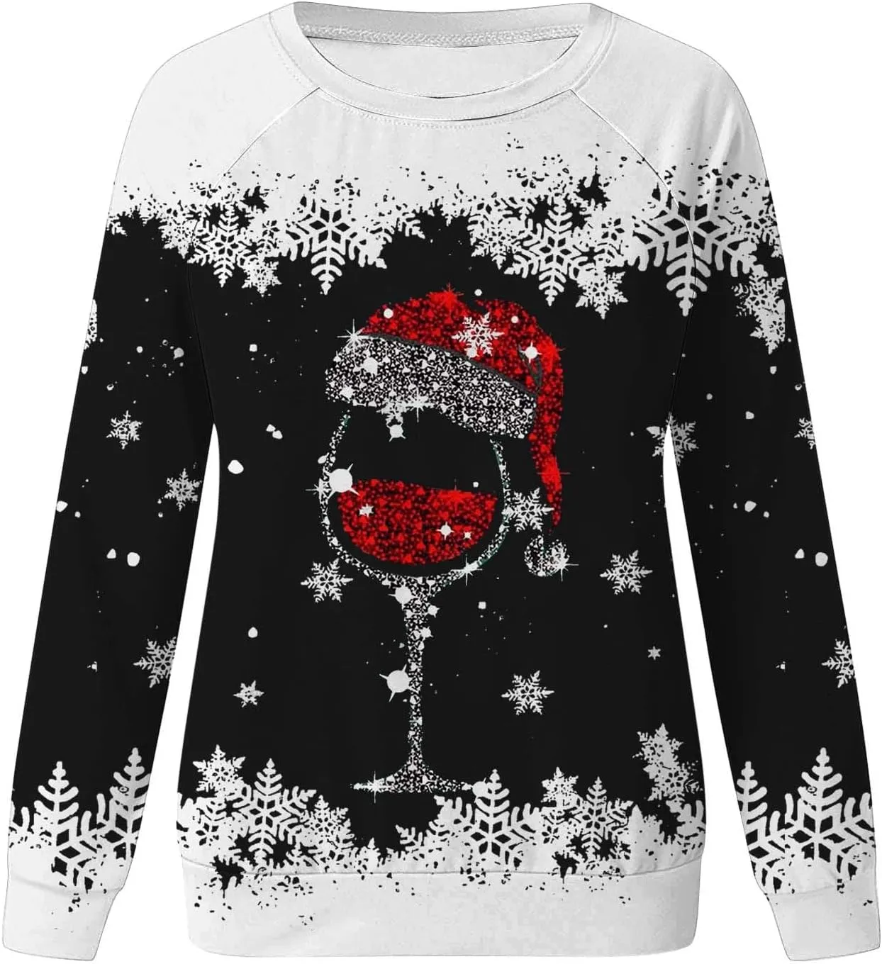 Christmas Sweatshirts for Women 2024 Fleece Graphic Oversized Crewneck Sweatshirt Casual Long Sleeve Tops Pullover