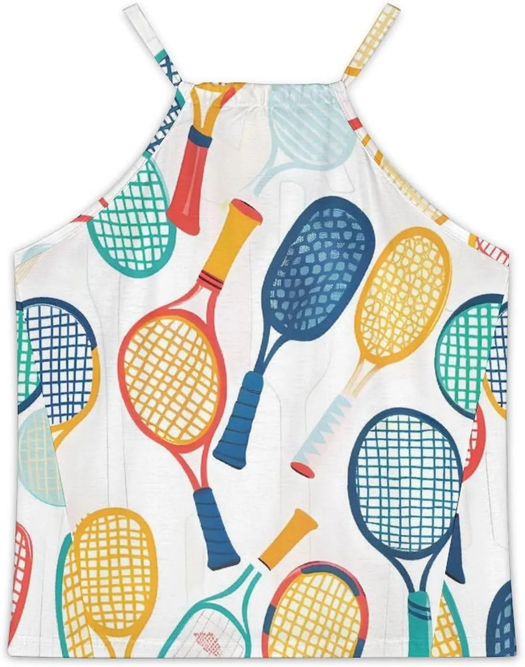 Colorful Pickles Ball Women's Tank Top Sleeveless Spaghetti Straps Tie Back Print T-shirt Tops
