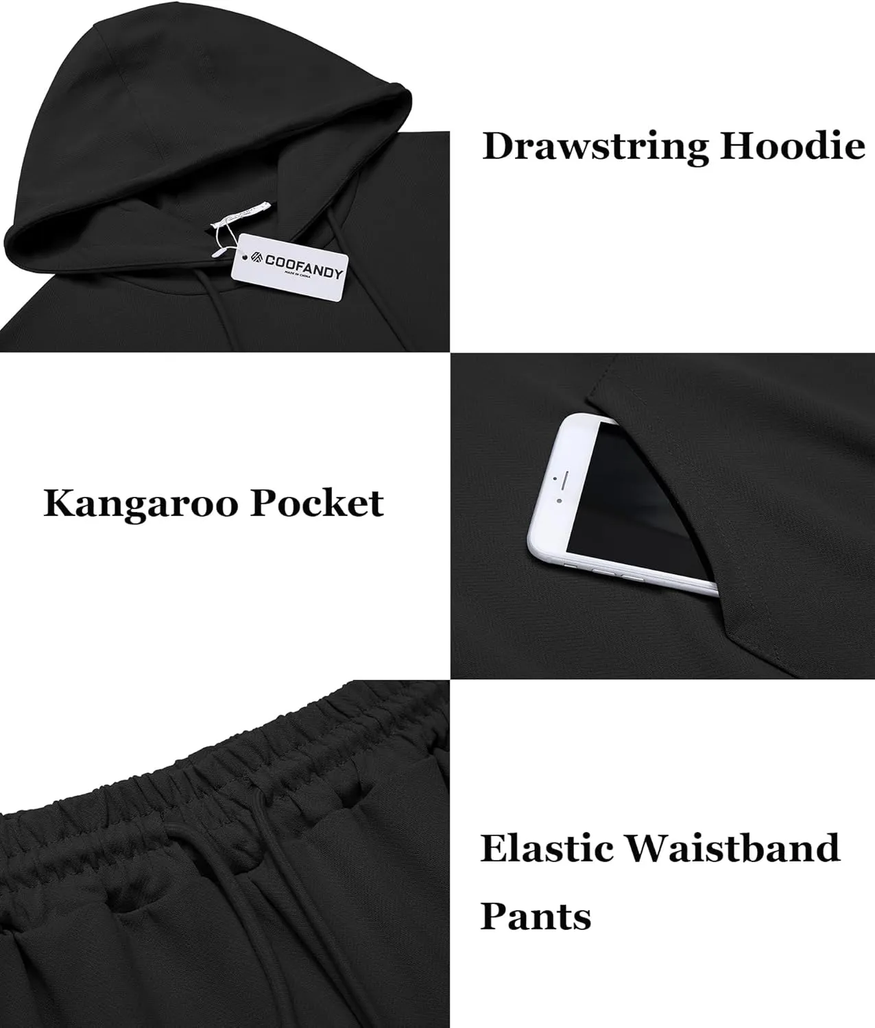 COOFANDY Men's Tracksuit 2 Piece Hoodie Athletic Sweatsuits Casual Jogging Suit Sets