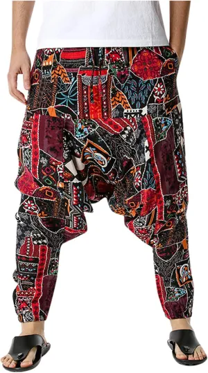 Elastic Lightweight Pants Waist Casual Pants Cotton- Home Men's Loose Men's Pants Harem Pans
