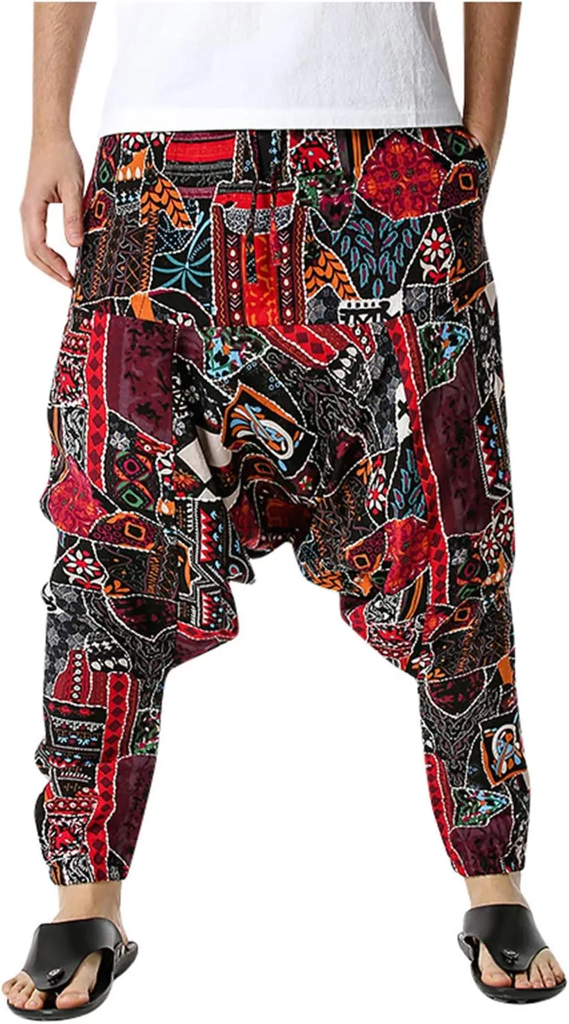 Elastic Lightweight Pants Waist Casual Pants Cotton- Home Men's Loose Men's Pants Harem Pans