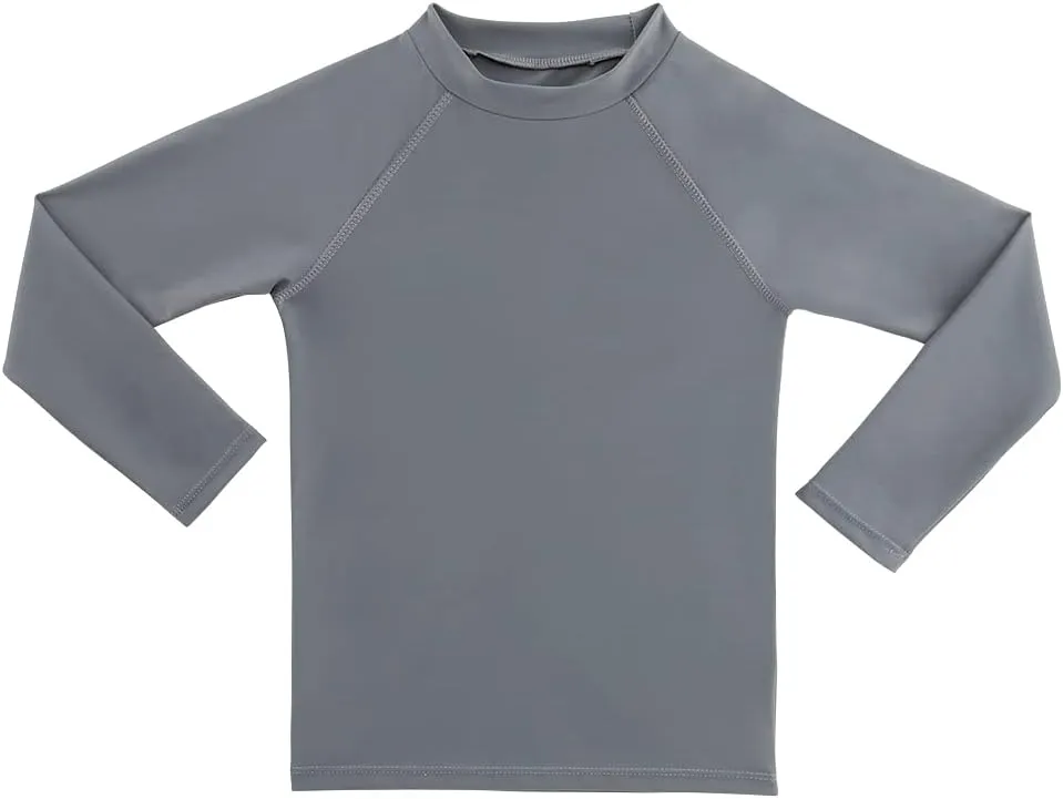 ESTAMICO Boys' UPF 50  Long-Sleeve Rashguard Athletic Swim Shirt