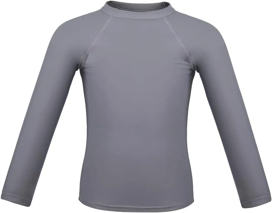 ESTAMICO Boys' UPF 50  Long-Sleeve Rashguard Athletic Swim Shirt