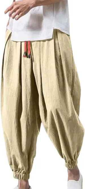Fashion Drawstring Harem Pants MenS Baggy Jogging Pants Japanese Men Wide Leg Pants Casual Loose Trousers