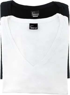 Felina | Slub Jersey V-Neck T-Shirt | Short Sleeve | 2-Pack