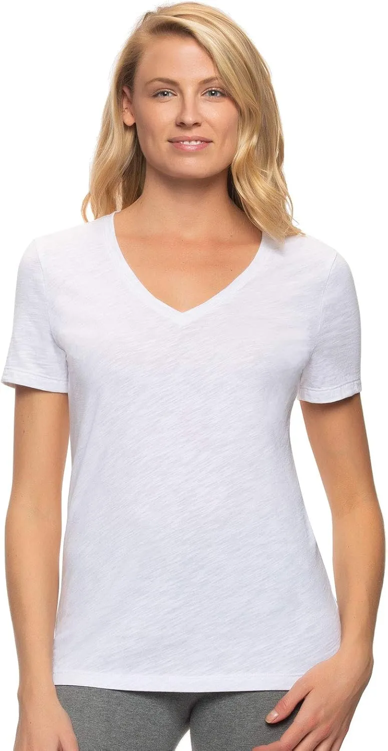 Felina | Slub Jersey V-Neck T-Shirt | Short Sleeve | 2-Pack