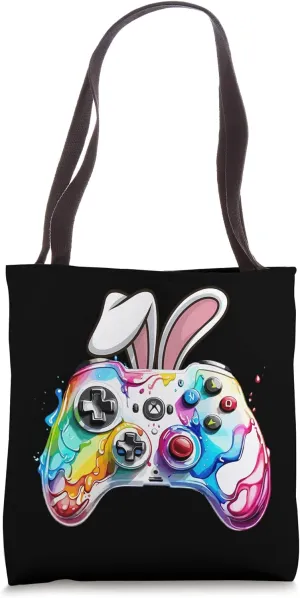 Funny Video Game Controller Bunny Rabbit Gaming Gamer Easter Tote Bag