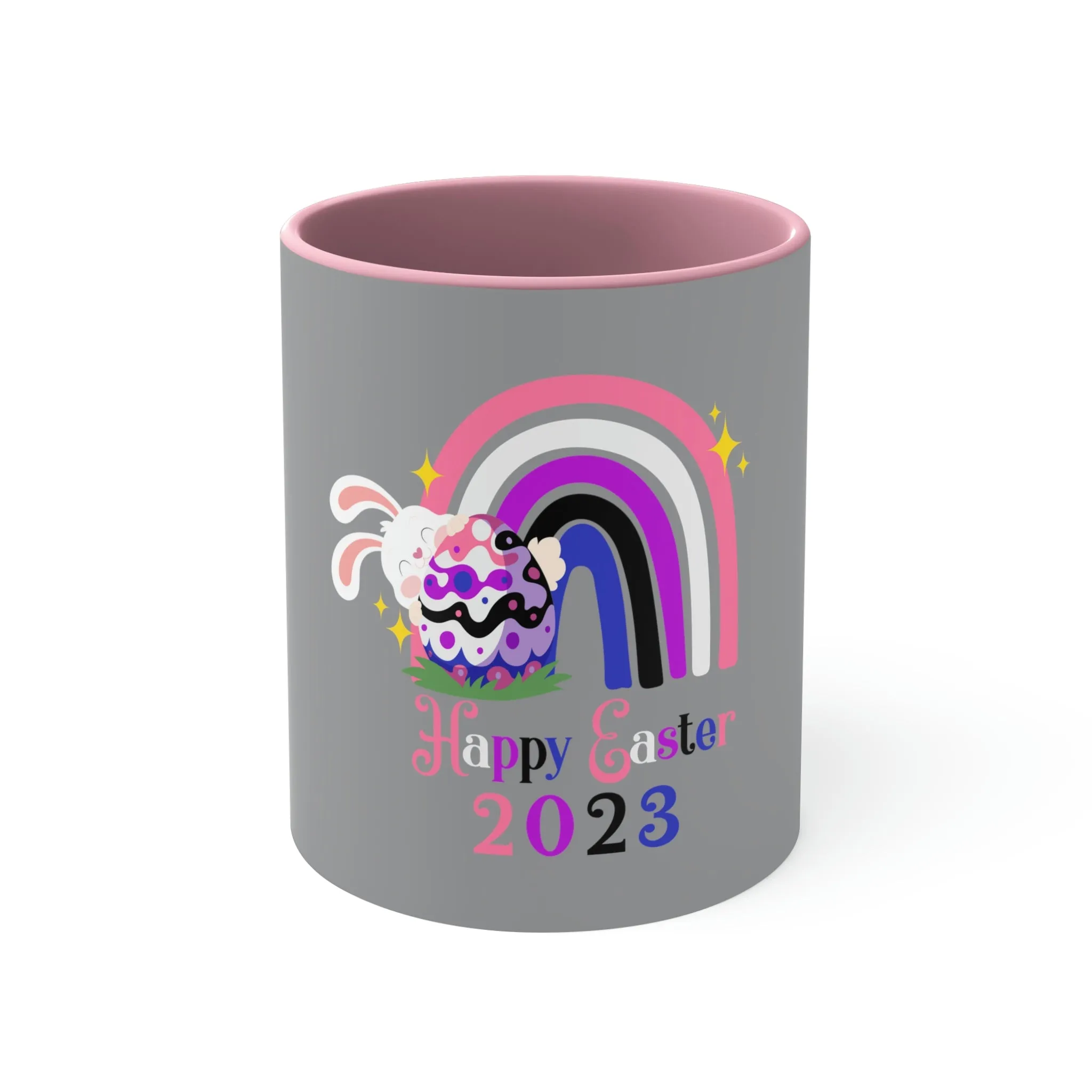 Genderfluid Flag Accent Coffee Mug Easter Festival - Happy Easter 2023