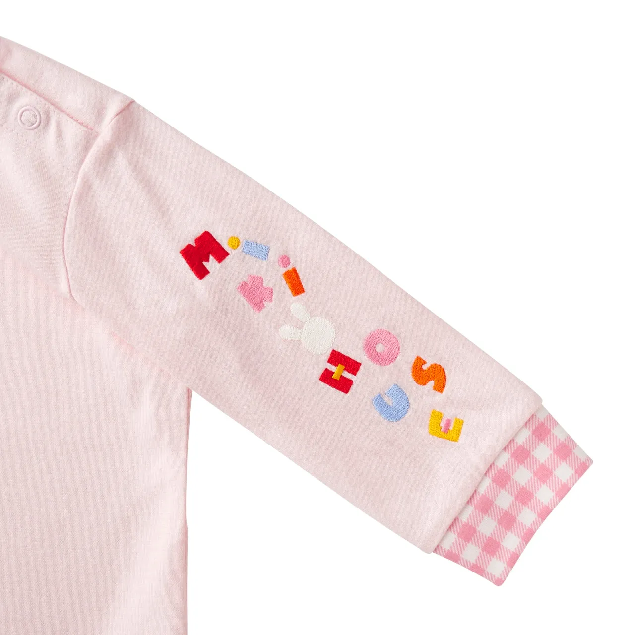 Gingham Cuffed Long-Sleeve Tee