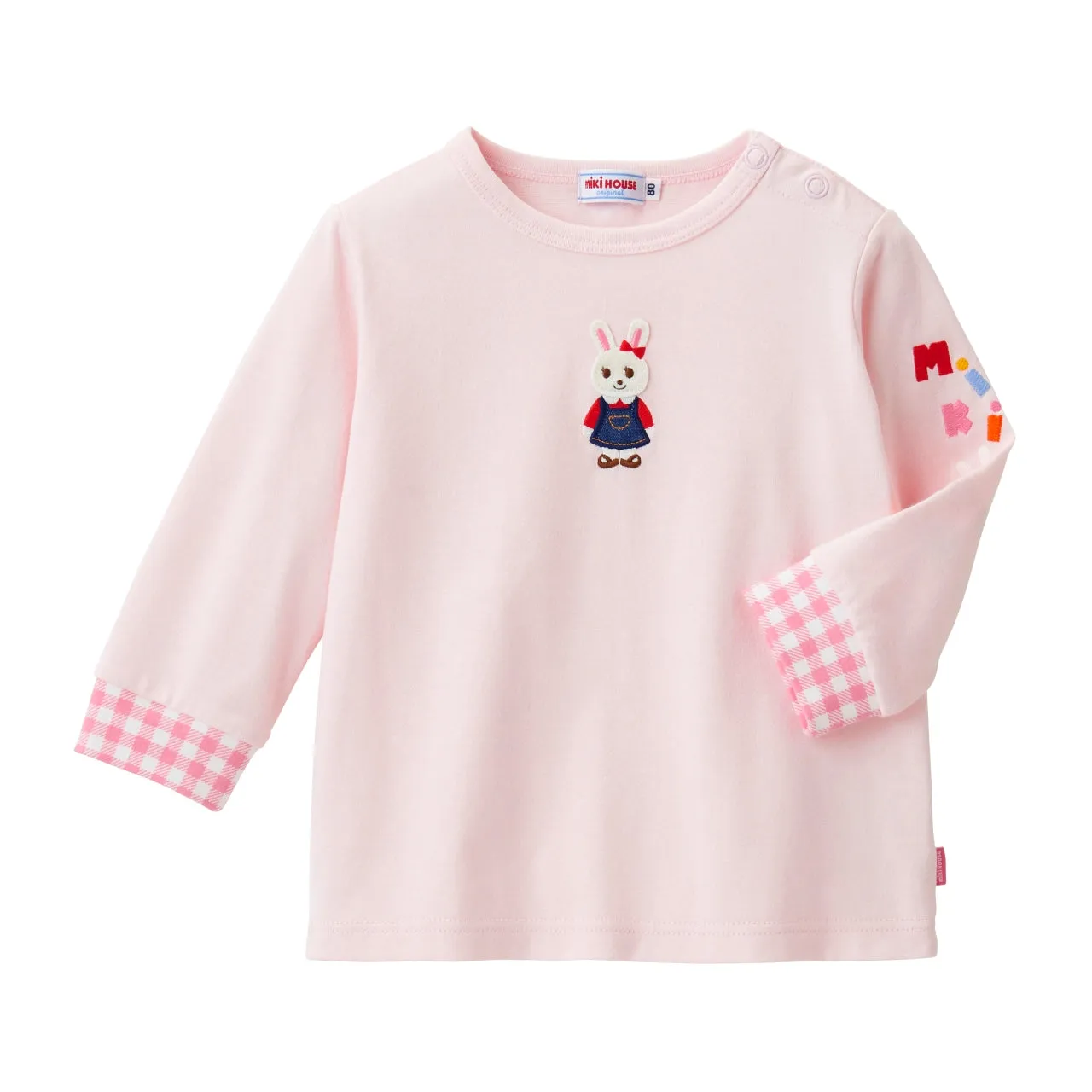 Gingham Cuffed Long-Sleeve Tee