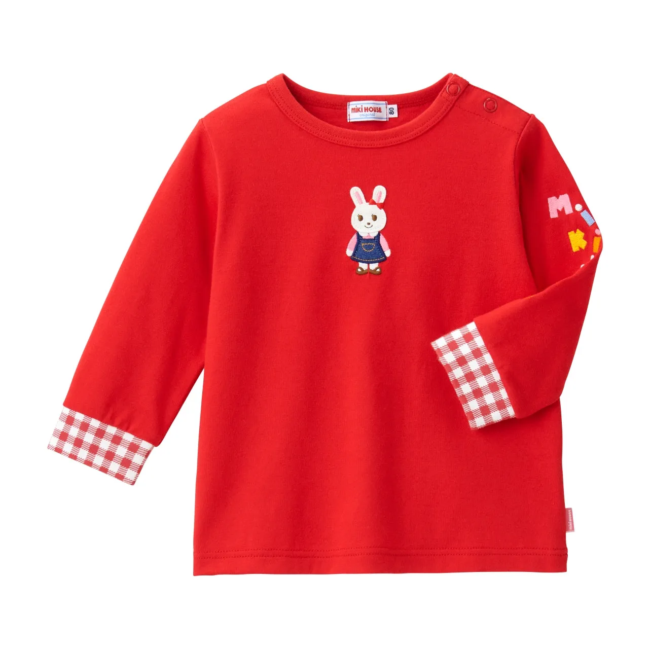 Gingham Cuffed Long-Sleeve Tee