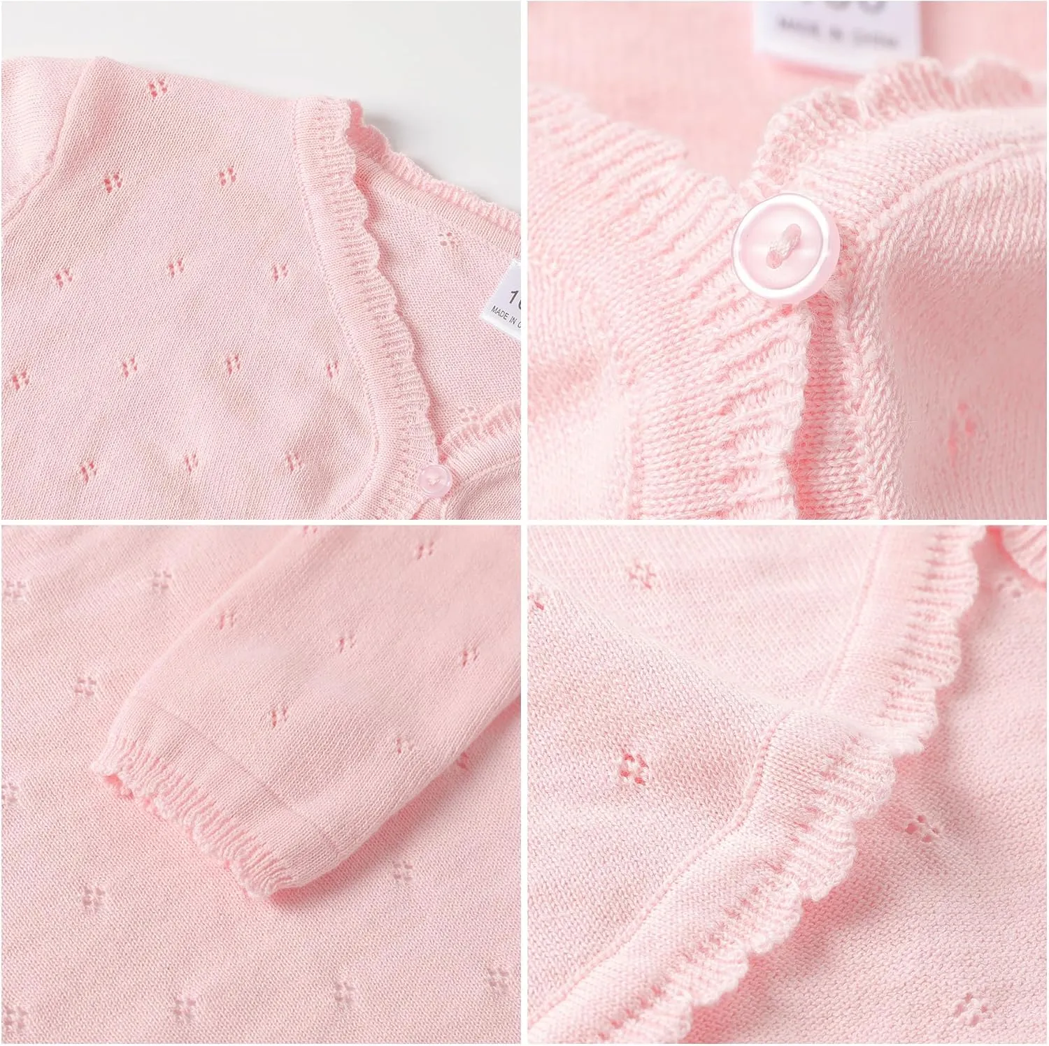 Girls Cardigan, Girls Bolero Shrug Sweater, Kids Knit Hollow Out Long Sleeve, Button Cover Up Cropped Tops