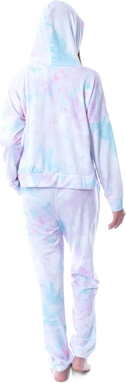INTIMO Friends TV Show Logo Tie Dye Womens' Pajama Loungewear Hooded Jogger Set