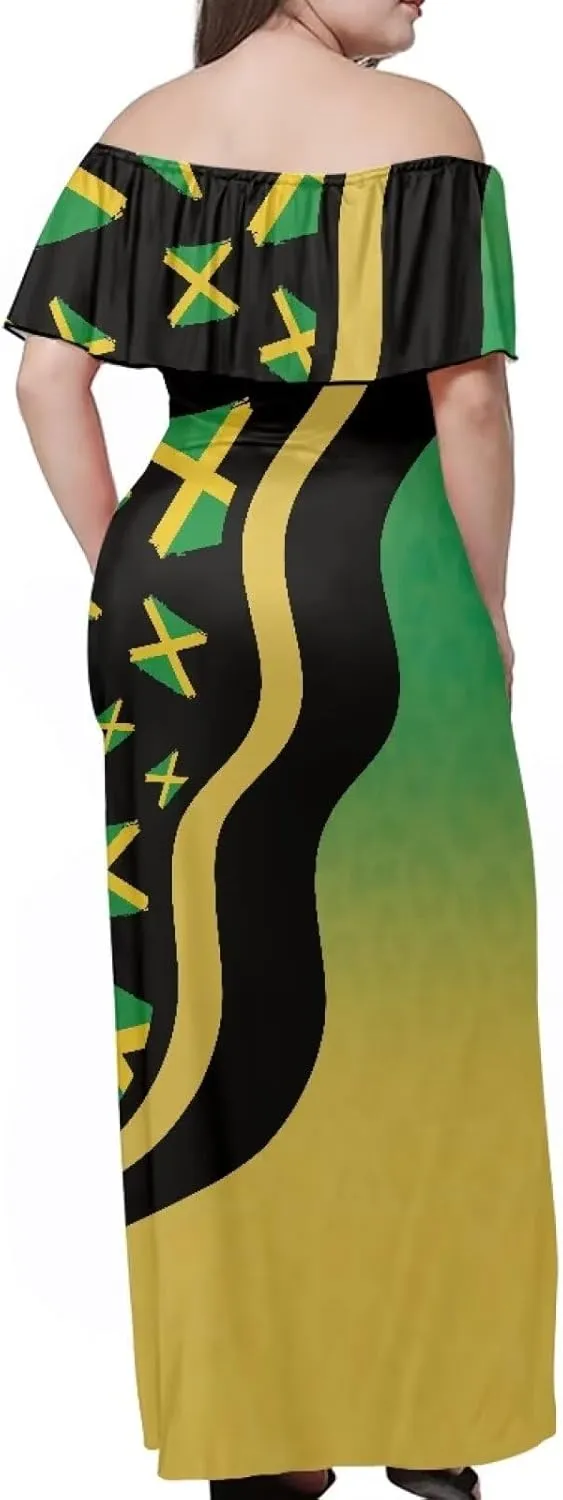 Jamaican Couple Matching Jamaican Clothing Jamaica Flag Dresses & Man Shirt Jamaican Couple Dress for Men and Women