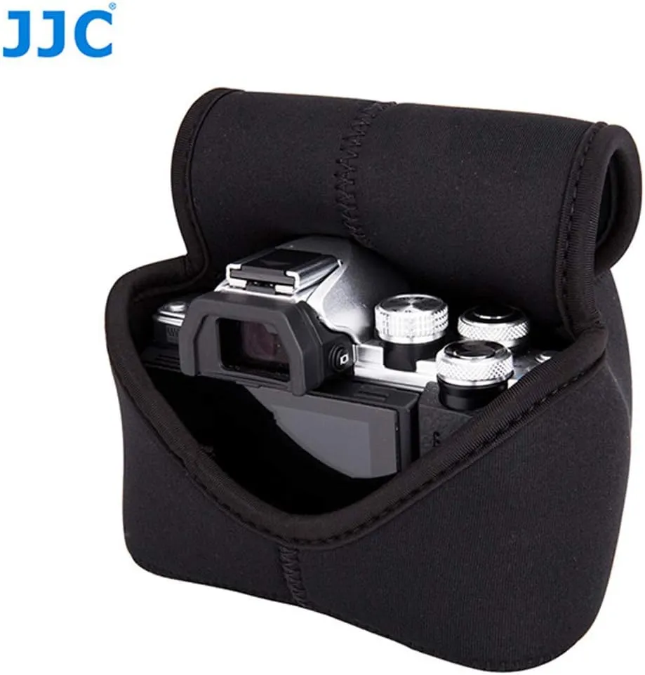 JJC Black Ultra Light Neoprene Camera Case for Fujifilm Fuji X-T100 X-T30 X-T20 X-T10  16-50mm/ 18-55mm/15-45mm/ 23mm Lens/50mm Lens, Pouch Bag for Olympus E-PL8 E-M5II E-M10 II, Canon M50 M5