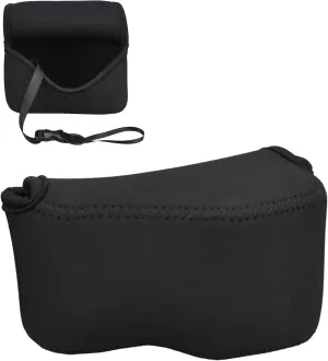 JJC Soft Neoprene Digital Camera Case Pouch Compact Bag Protector with Anti-Lost Inner Strap for Sony ZV-E10 A6500 A6400 A6300 A6100 A6000 A5500 A5100 with E 16-50mm Lens
