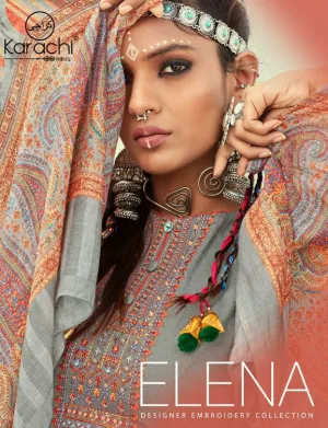 KARACHI PRINTS ELENA JAM BUTTI WITH DAMAN PATTI WORK DRESS MATERIAL
