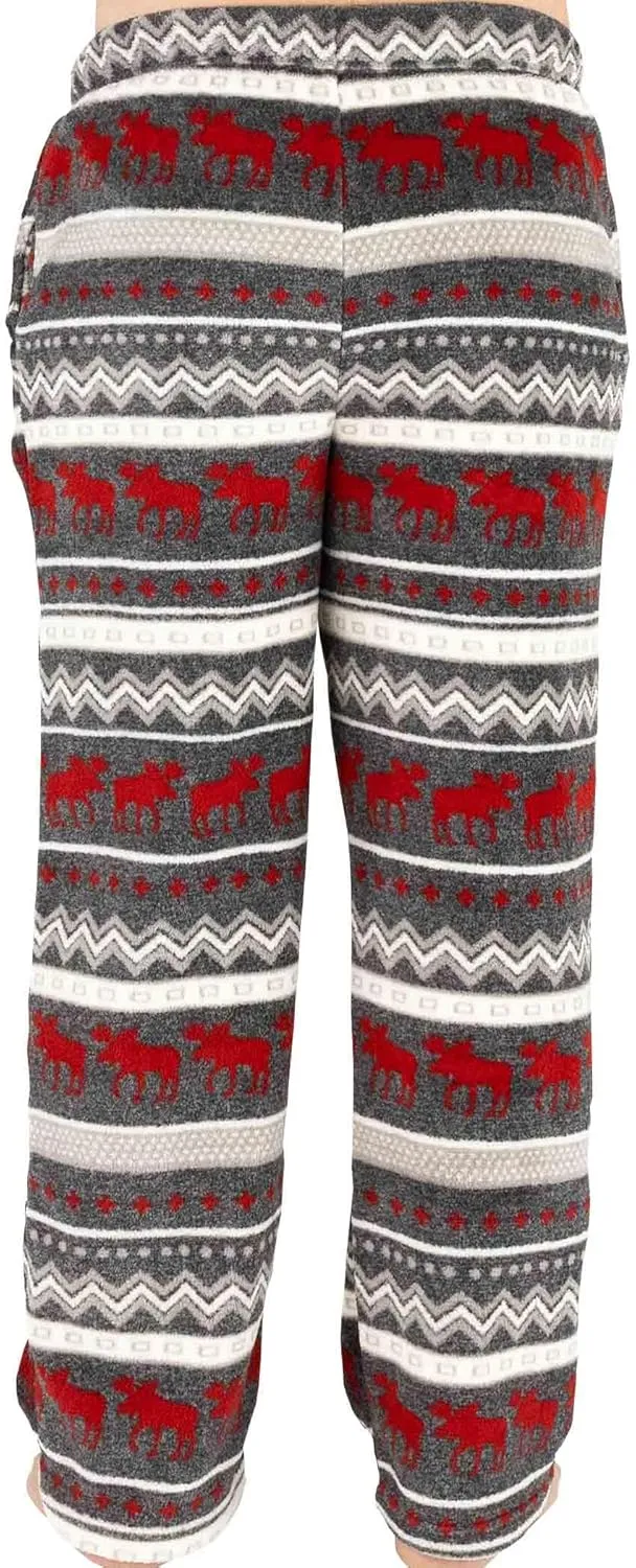 Lazy One Men's Fleece Pajama Pants, Nordic Fleece Pajama Bottoms for Men, Warm Pajama Pants