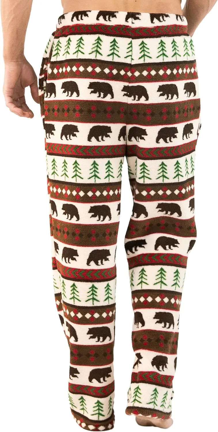 Lazy One Men's Fleece Pajama Pants, Nordic Fleece Pajama Bottoms for Men, Warm Pajama Pants