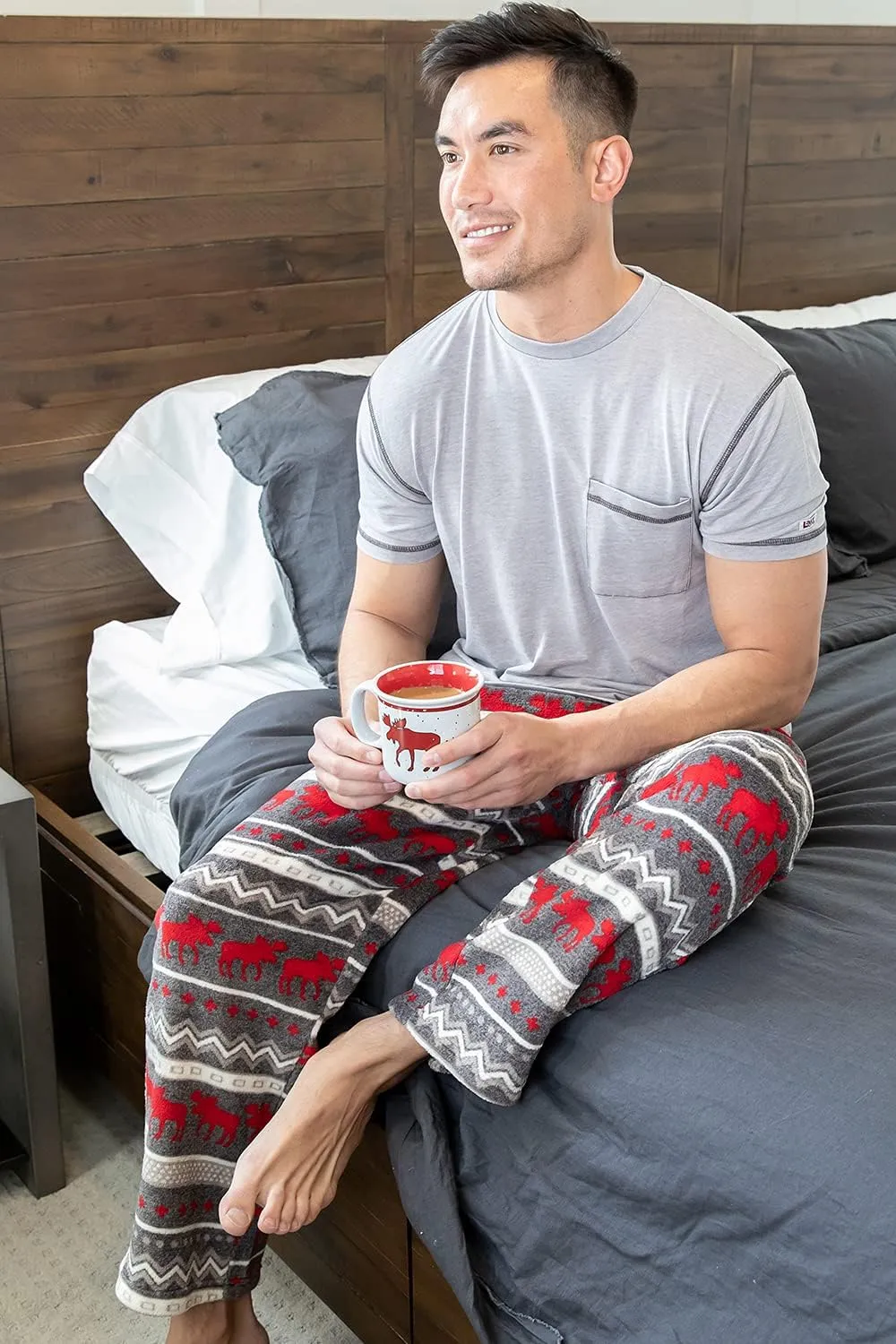 Lazy One Men's Fleece Pajama Pants, Nordic Fleece Pajama Bottoms for Men, Warm Pajama Pants