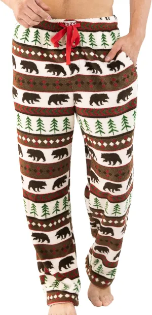 Lazy One Men's Fleece Pajama Pants, Nordic Fleece Pajama Bottoms for Men, Warm Pajama Pants
